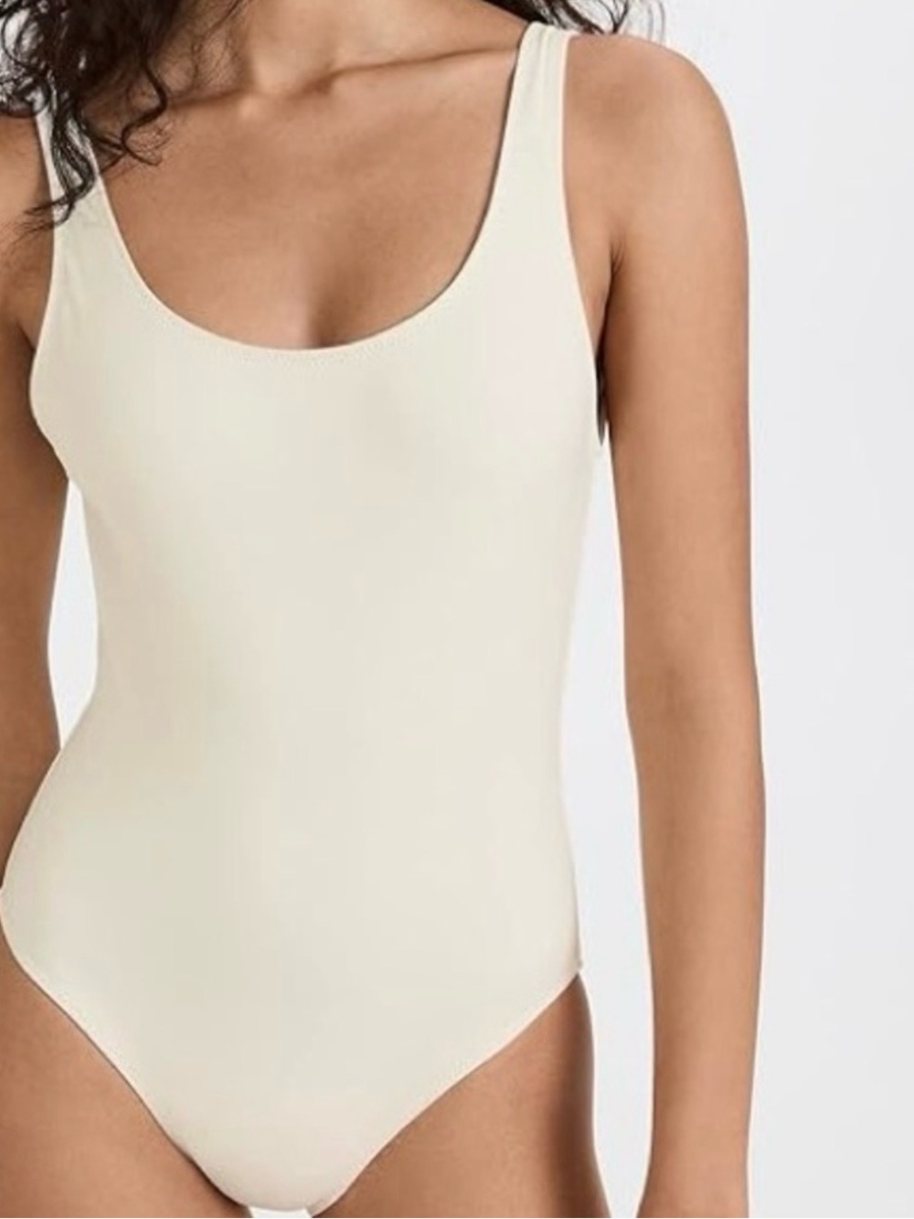 SOLID & STRIPED THE ANNE-MARIE CLASSIC ONE PIECE SWIMSUIT CREAM NEW LARGE